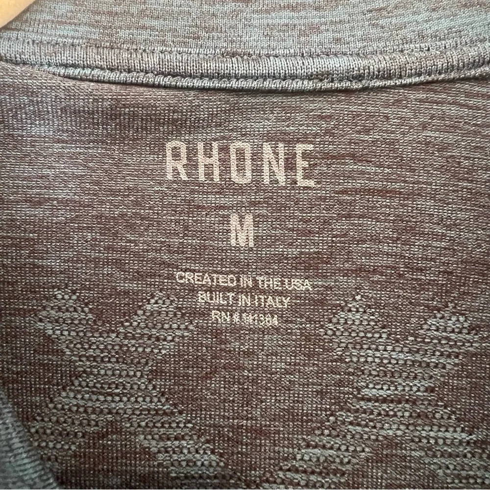 RHONE Performance Polo Blue Green Teal Short Sleeve Mens Medium